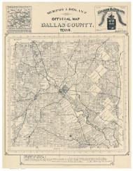 Dallas County Texas 1886 - Old Map Reprint