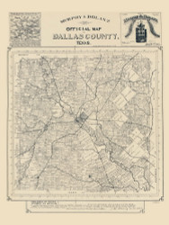 Dallas County Texas 1886 - Old Map Reprint
