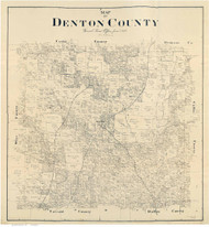 Denton County Texas 1897 (1932) - Old Map Reprint