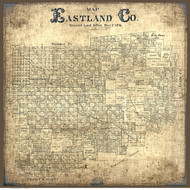 Eastland County Texas 1896 - Old Map Reprint