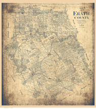 Erath County Texas 1896 - Old Map Reprint