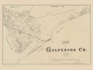 Galveston County Texas 1879 - Old Map Reprint