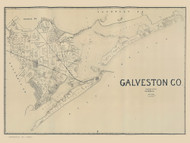 Galveston County Texas 1891 (1935) - Old Map Reprint