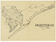 Galveston County Texas 1892 - Old Map Reprint