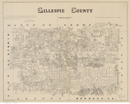 Gillespie County Texas 1879 - Old Map Reprint