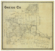 Gregg County Texas 1893 - Old Map Reprint