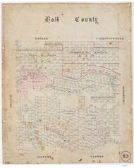 Hall County Texas ca1880 - Old Map Reprint
