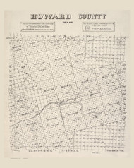 Howard County Texas ca1890 - Old Map Reprint