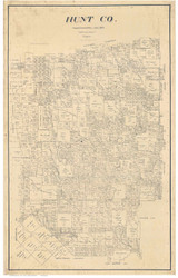 Hunt County Texas 1894 (1914) - Old Map Reprint