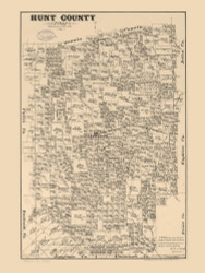 Hunt County Texas 1897 - Old Map Reprint