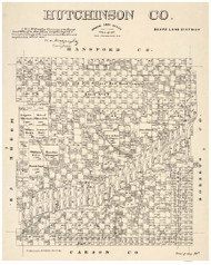 Hutchinson County Texas 1891 - Old Map Reprint