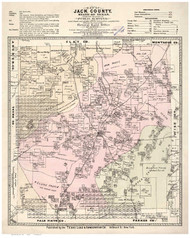 Jack County Texas 1876 - Old Map Reprint