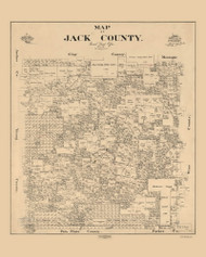 Jack County Texas 1896 - Old Map Reprint