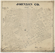 Johnson County Texas 1887 - Old Map Reprint