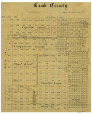 Lamb County Texas 1884 - Old Map Reprint