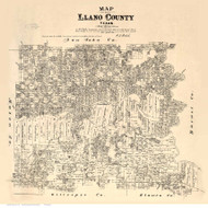 Llano County Texas 1879 - Old Map Reprint