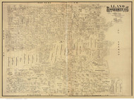 Llano County Texas 1890 - Old Map Reprint