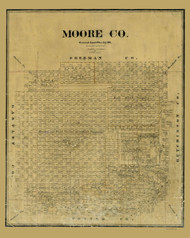 Moore County Texas 1891 - Old Map Reprint