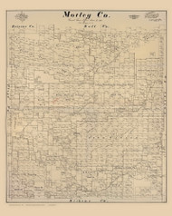 Motley County Texas 1893 - Old Map Reprint