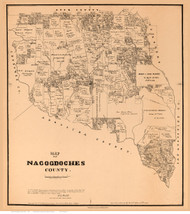 Nacogdoches County Texas 1881 - Old Map Reprint