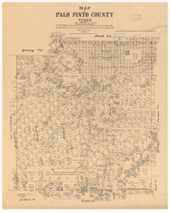 Palo Pinto County Texas 1879 - Old Map Reprint