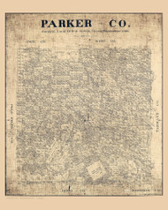 Parker County Texas 1889 (1919) - Old Map Reprint