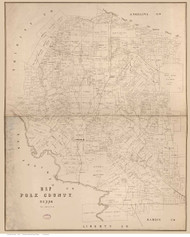 Polk County Texas ca1800 - Old Map Reprint