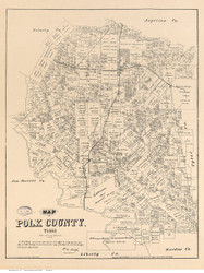 Polk County Texas 1879 - Old Map Reprint