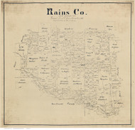 Rains County Texas 1888 - Old Map Reprint