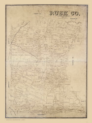 Rusk County Texas 1895 - Old Map Reprint
