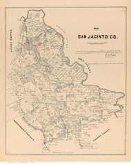San Jacinto County Texas 1879 - Old Map Reprint