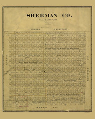 Sherman County Texas 1889 - Old Map Reprint