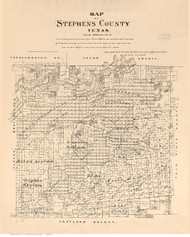 Stephens County Texas 1879 - Old Map Reprint