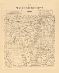 Taylor County Texas ca1890 - Old Map Reprint