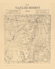 Taylor County Texas ca1890 - Old Map Reprint