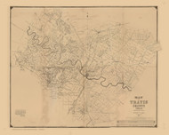 Travis County Texas 1880 - Old Map Reprint