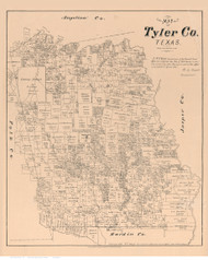 Tyler County Texas 1879 - Old Map Reprint