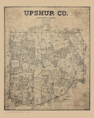 Upshur County Texas 1897 (1914) - Old Map Reprint