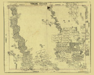 Uvalde County Texas ca1880 - Old Map Reprint