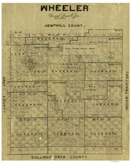 Wheeler County Texas 1887 - Old Map Reprint
