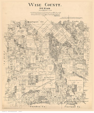 Wise County Texas 1879 - Old Map Reprint
