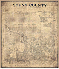 Young County Texas 1897 - Old Map Reprint