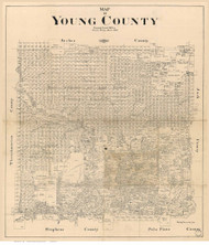 Young County Texas 1898 - Old Map Reprint
