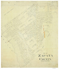 Zapata County Texas ca1900 - Old Map Reprint