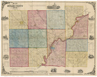 Butler County Ohio 1855 - Old Map Reprint
