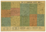 Champaign County Ohio 1894 - Old Map Reprint