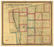 Delaware County Ohio 1849 - Old Map Reprint