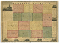 Harrison County Ohio 1862 - Old Map Reprint