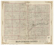Licking County Ohio 1854 - Old Map Reprint