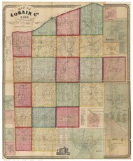 Lorain County Ohio 1857 - Old Map Reprint
